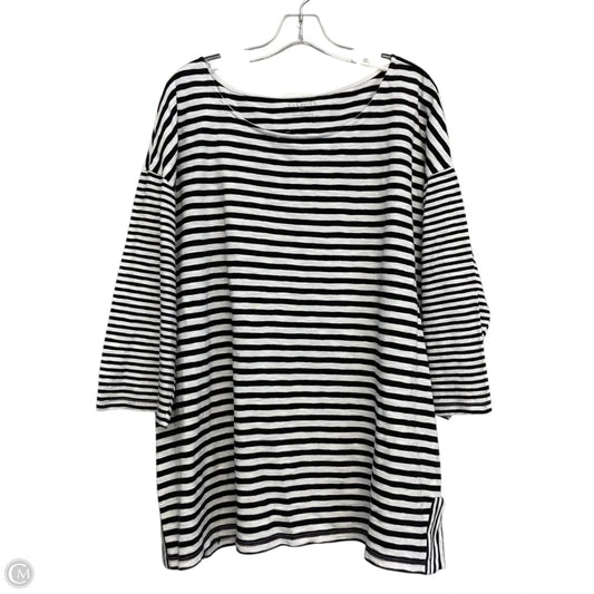Top 3/4 Sleeve By Talbots In Black & White, Size: 3x