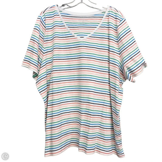 Top Short Sleeve Basic By Talbots In Striped Pattern, Size: 3x