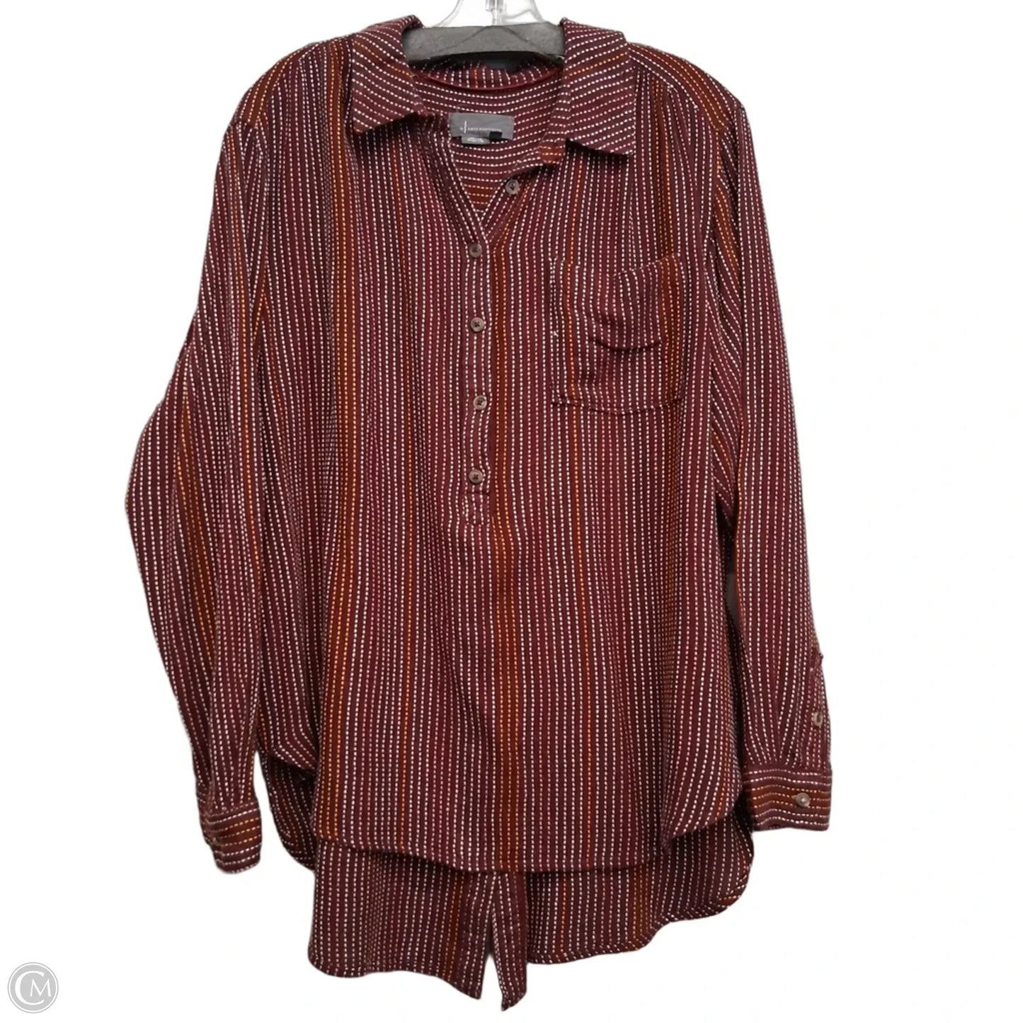 Top Long Sleeve By Anthropologie In Red, Size: L