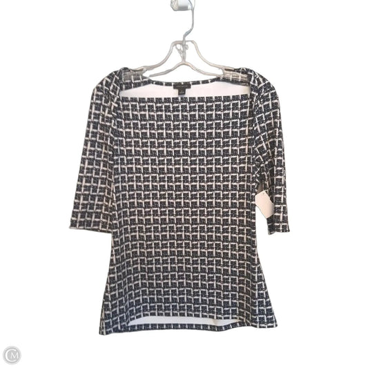 Top Short Sleeve By Ann Taylor In Black & White, Size: M