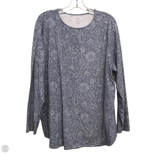 Top Long Sleeve Basic By Pure Jill In Blue, Size: 2x