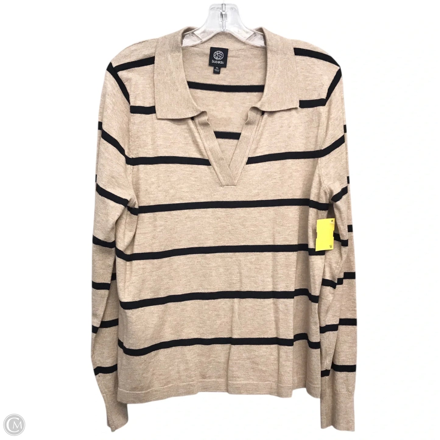 Top Long Sleeve By Bobeau In Striped Pattern, Size: Xl