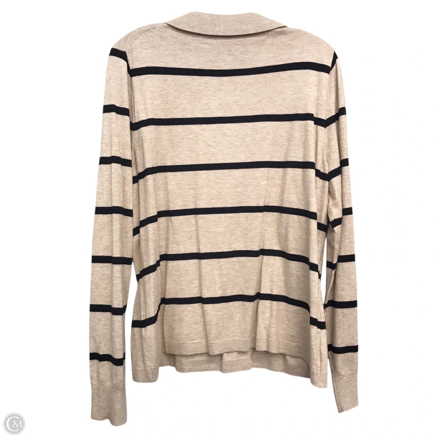 Top Long Sleeve By Bobeau In Striped Pattern, Size: Xl