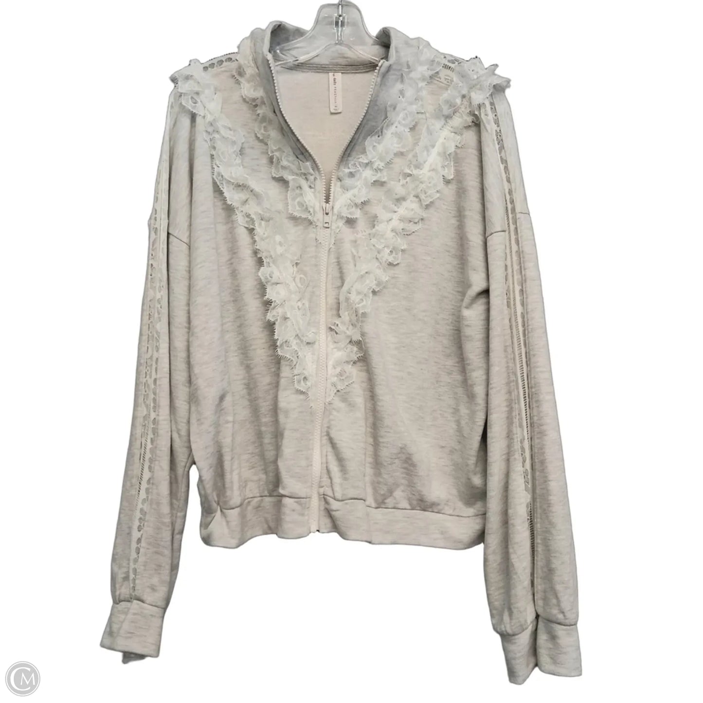 Athletic Jacket By Daily Practice By Anthropologie In Grey & White, Size: Xl