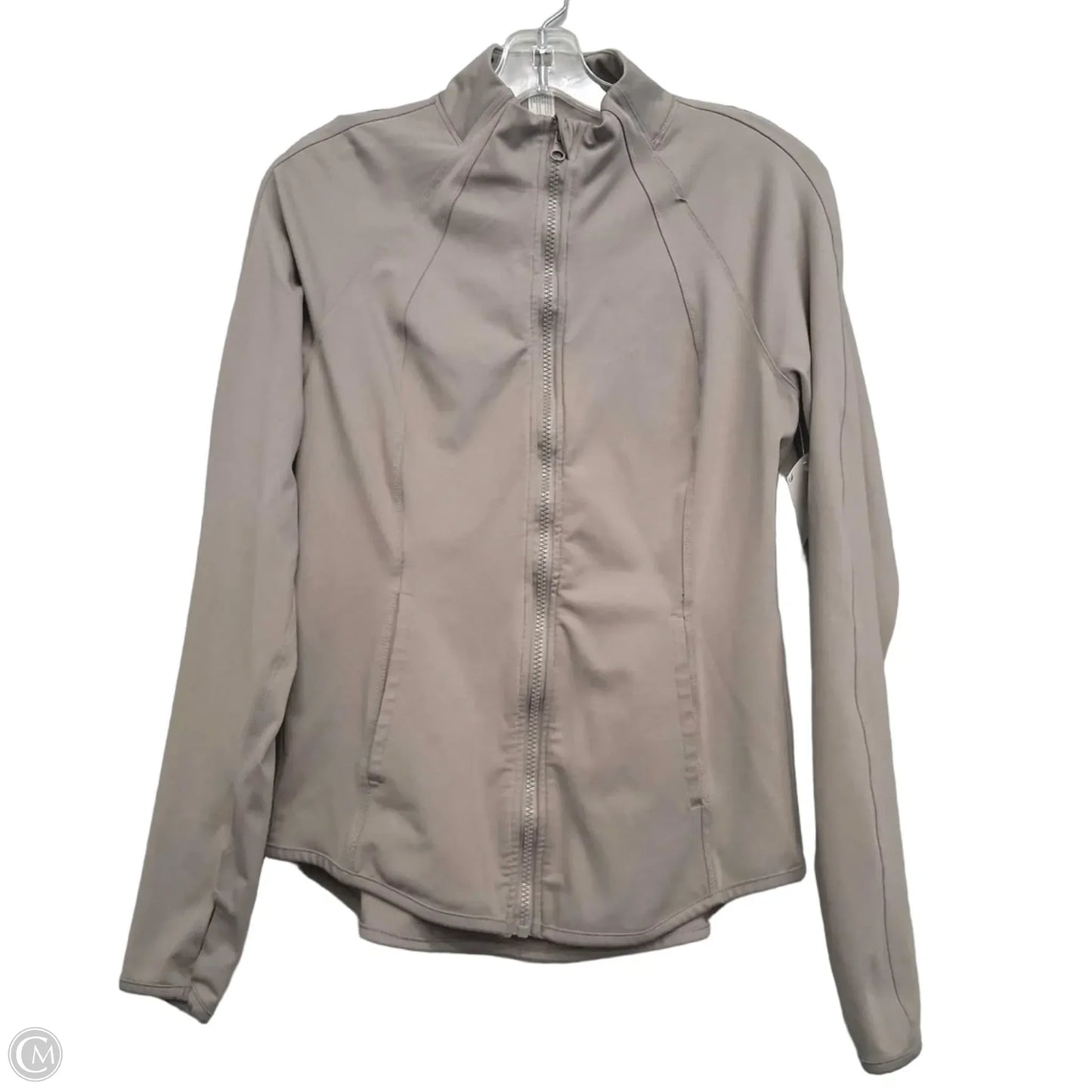 Athletic Jacket By Yogalicious In Taupe, Size: M