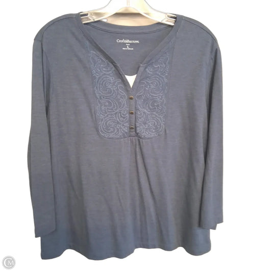 Top Long Sleeve By Croft And Barrow In Blue, Size: Lp