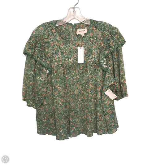 Top Short Sleeve By Anthropologie In Multi-colored, Size: M