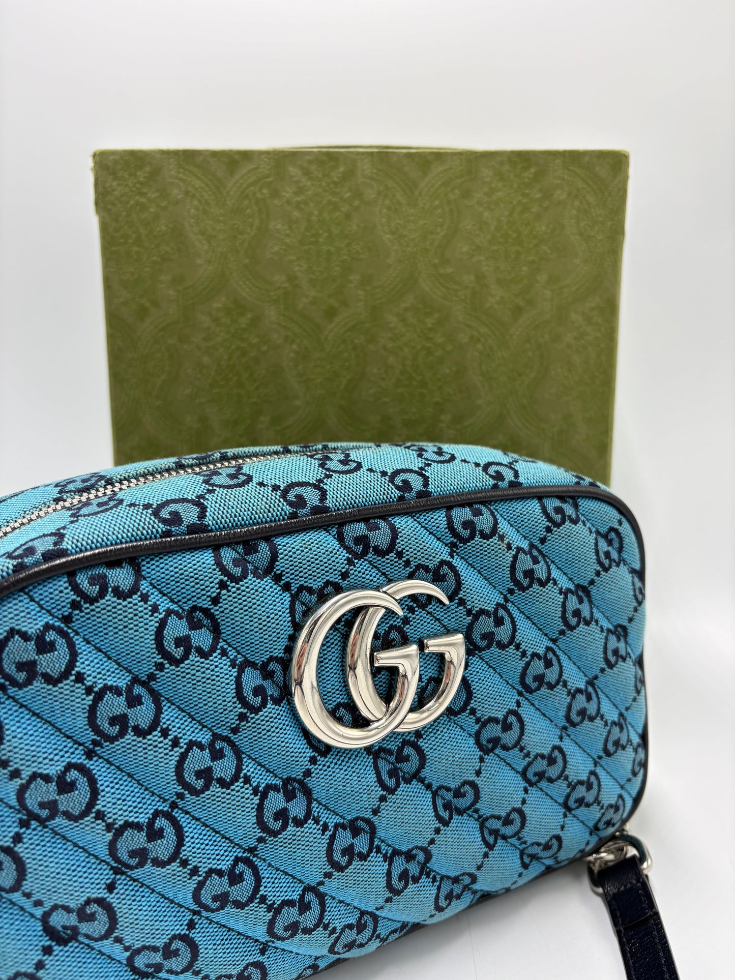 Gucci Monogram Marmont Luxury Handbag in Limited Edition Blue
