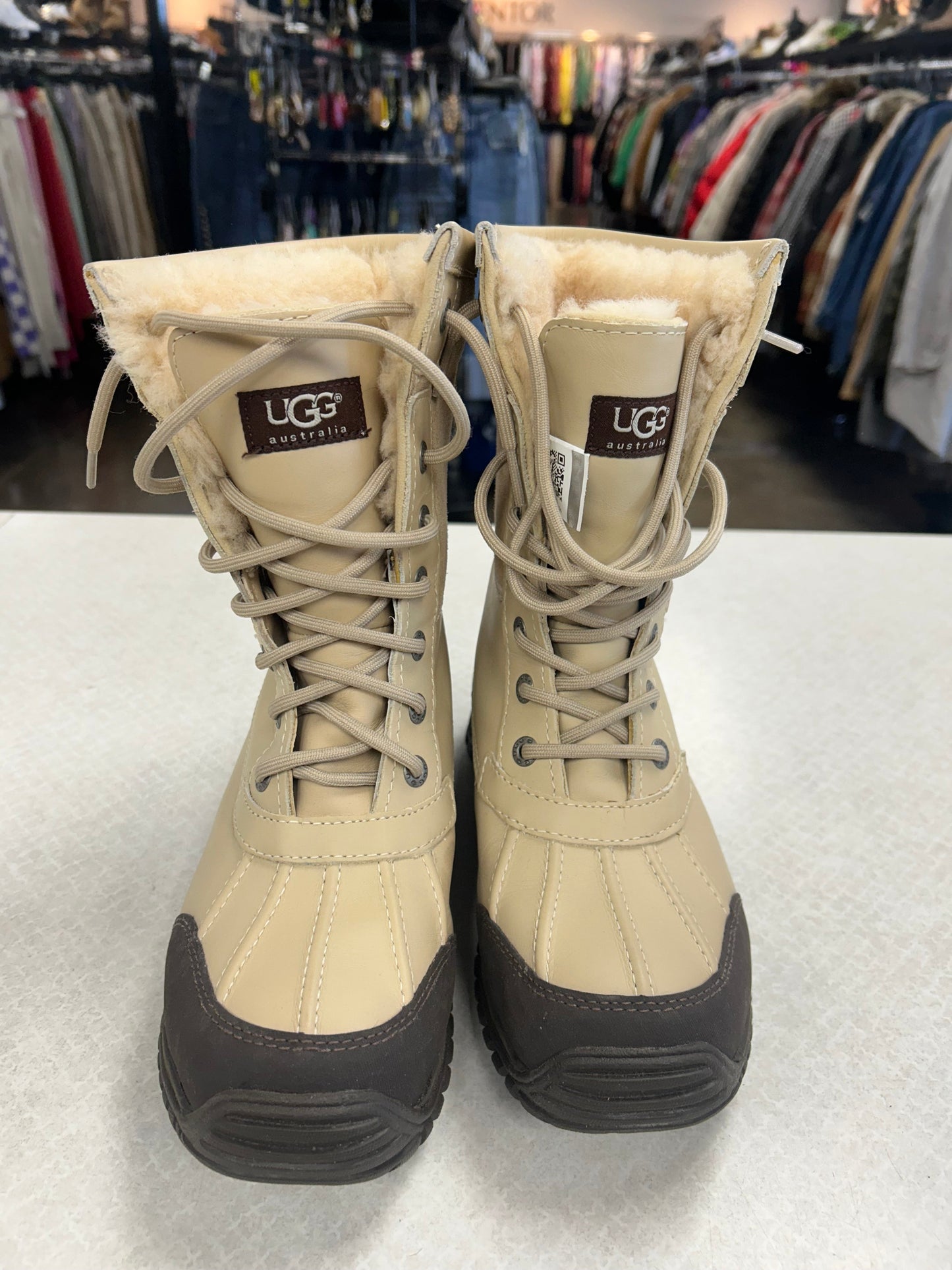 Boots Designer By Ugg In Cream, Size:7