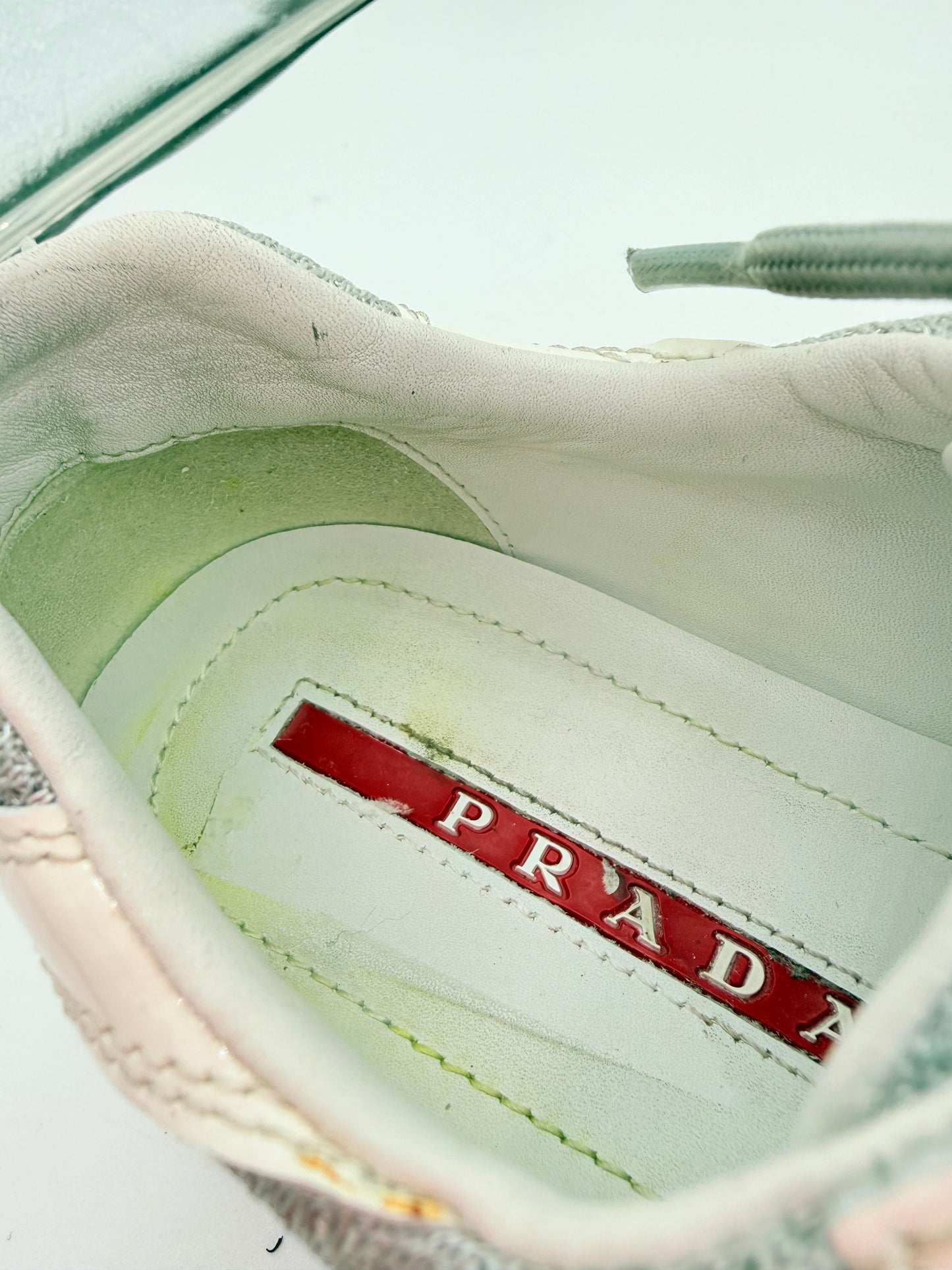 Shoes Luxury Designer By Prada In White, Size:8.5