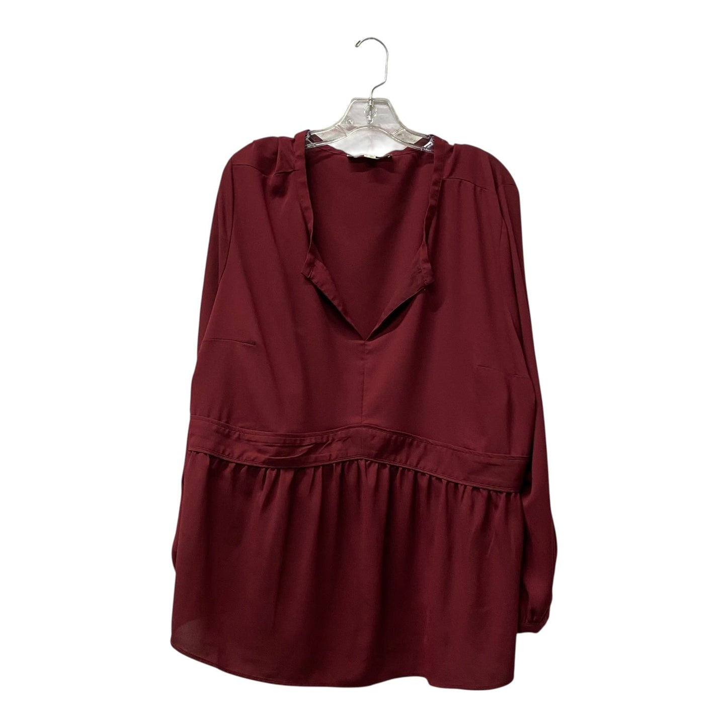 Top Ls By Loft In Maroon, Size:4X