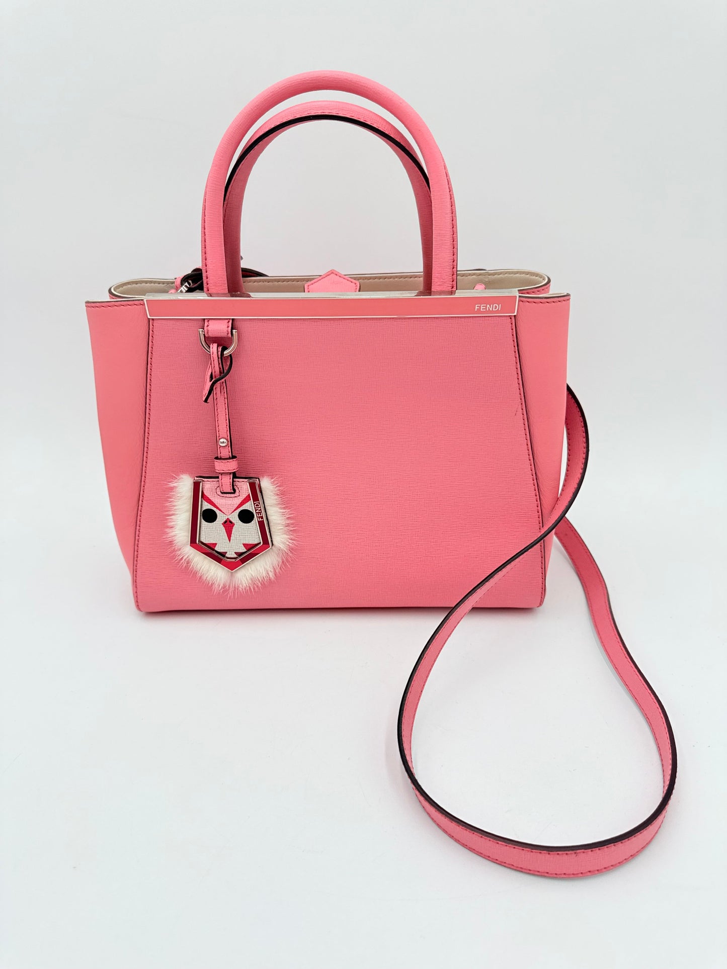 Handbag Luxury Designer By Fendi In Pink, Size:Medium