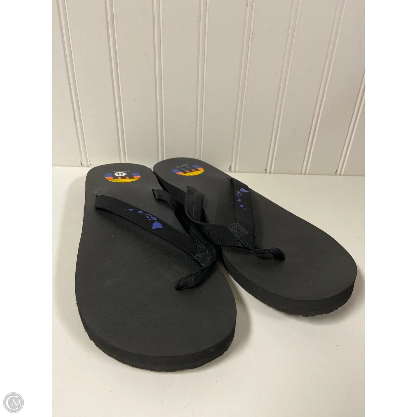 Sandals Flip Flops By Sanuk In Black, Size: 11