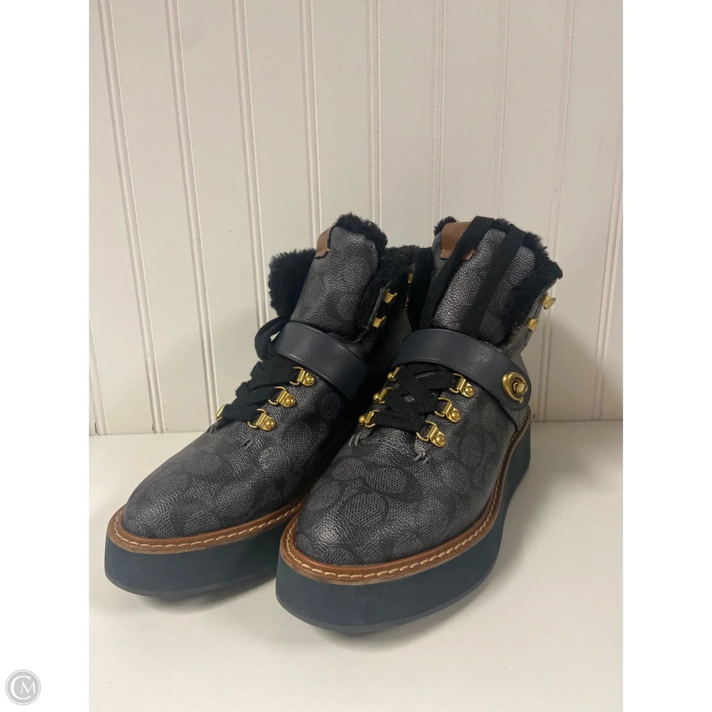 Boots Designer By Coach In Navy, Size: 7.5