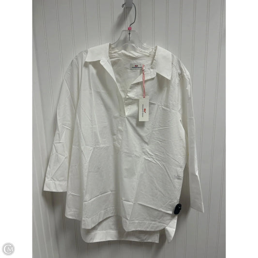 Top Long Sleeve By Vineyard Vines In White, Size: Xl