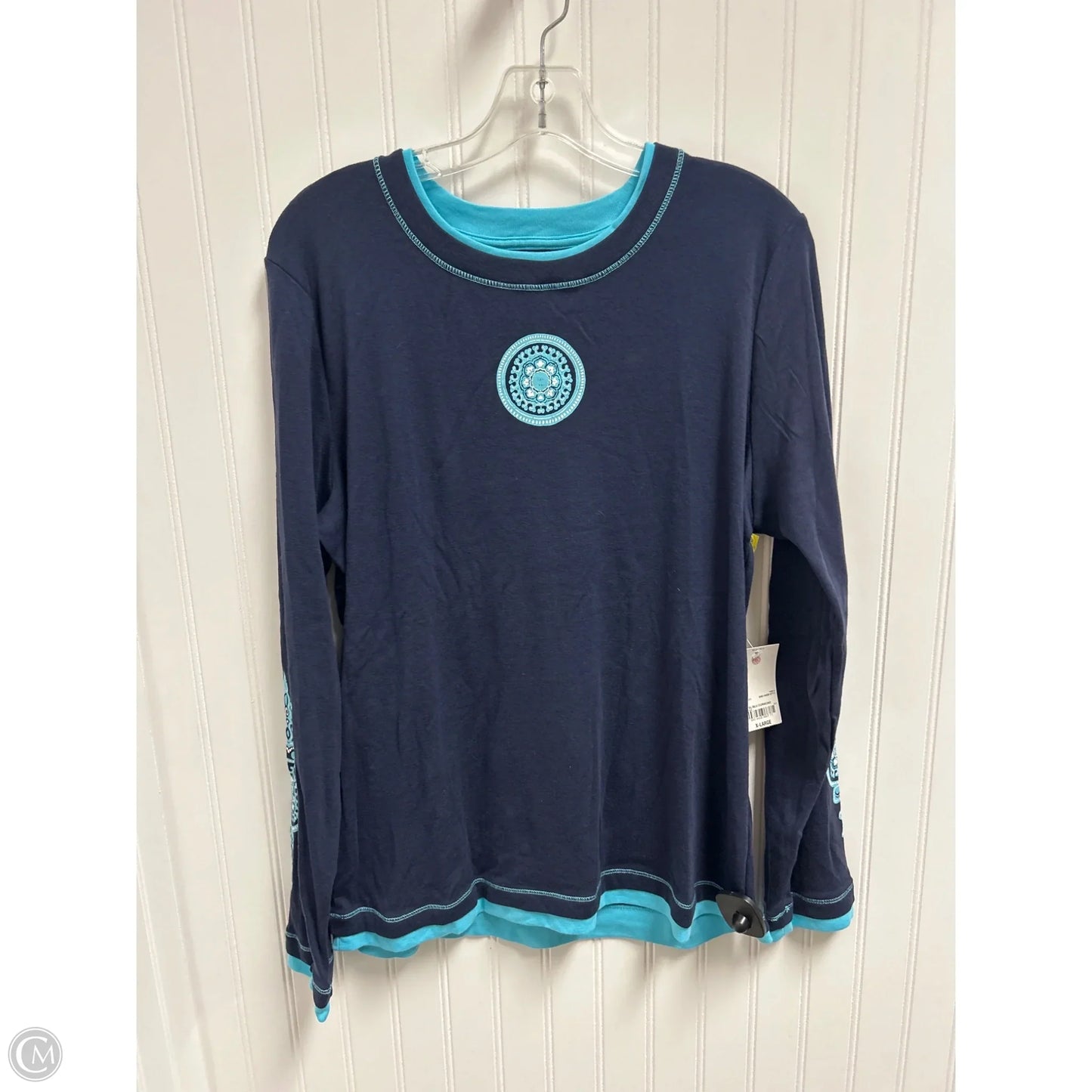 Top Long Sleeve By Made For Life In Blue, Size: Xl