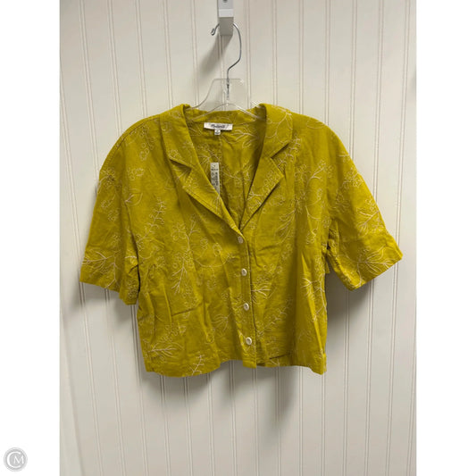 Top Short Sleeve By Madewell In Yellow, Size: M