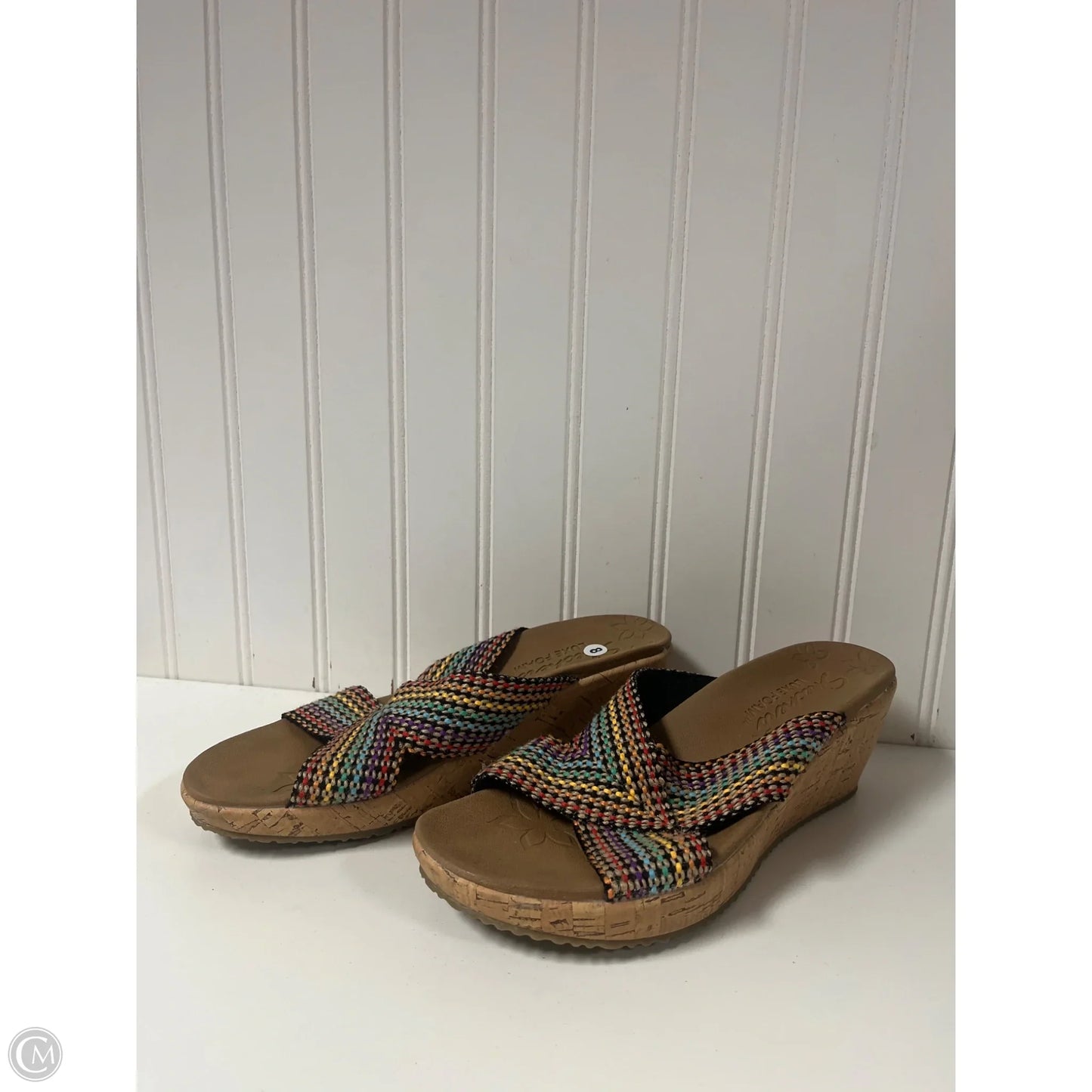 Sandals Heels Wedge By Skechers In Multi-colored, Size: 8
