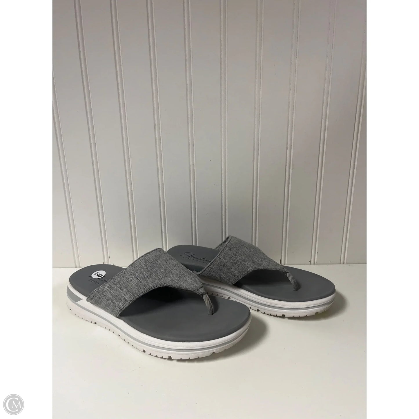 Sandals Flats By Skechers In Grey, Size: 8