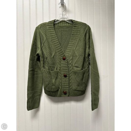 Sweater Cardigan By Clothes Mentor In Green, Size: S