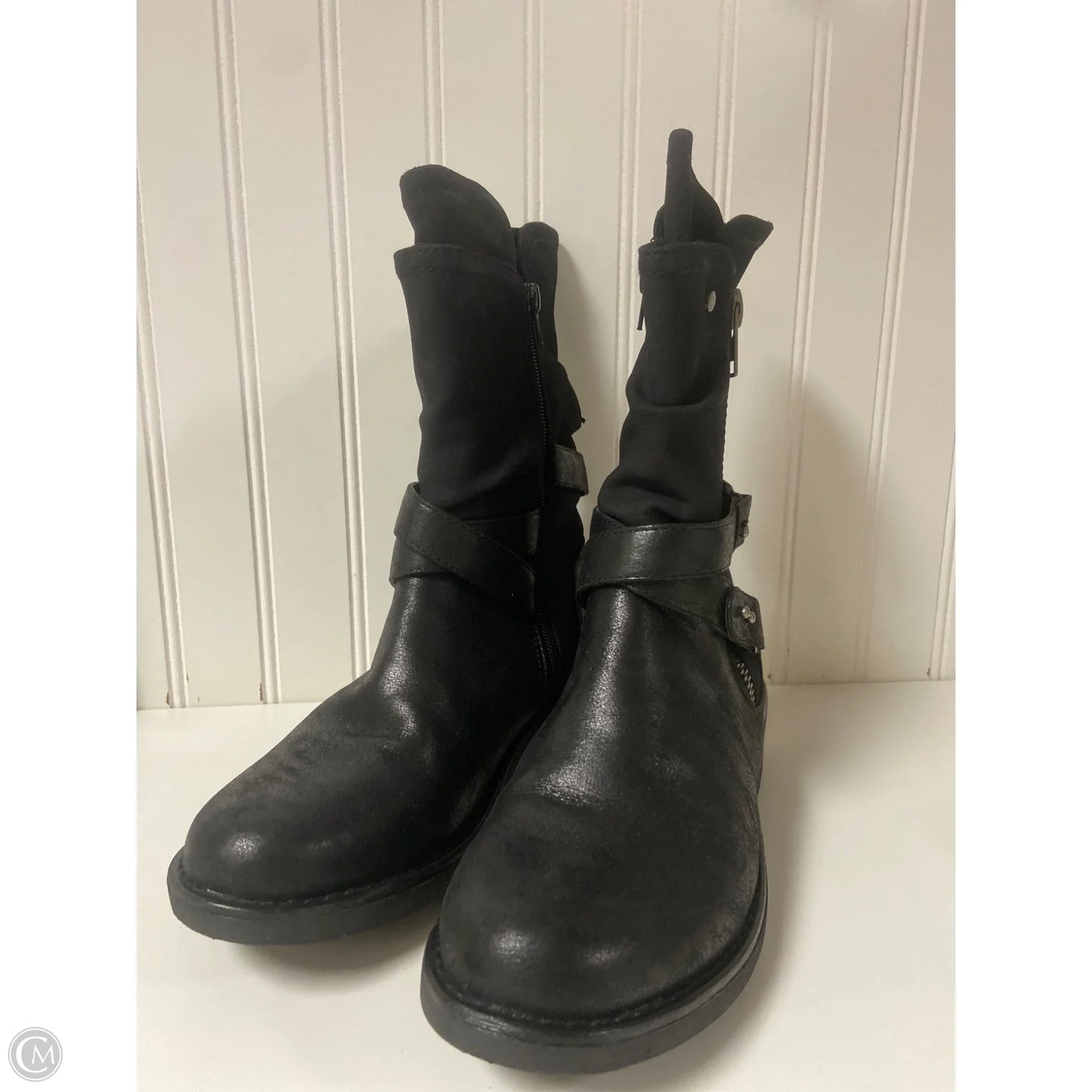Boots Mid-calf Flats By Carlos By Carlos Santana In Black, Size: 8