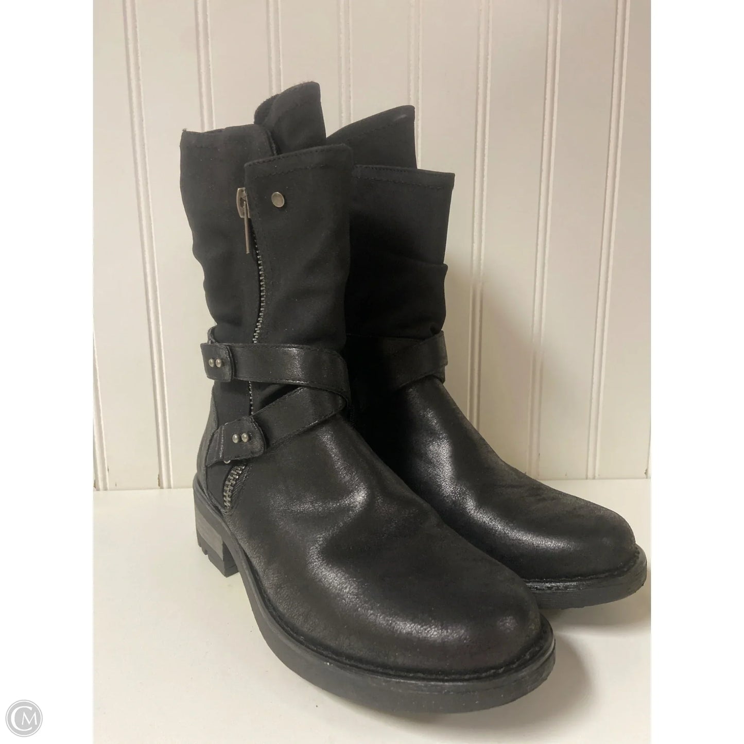Boots Mid-calf Flats By Carlos By Carlos Santana In Black, Size: 8