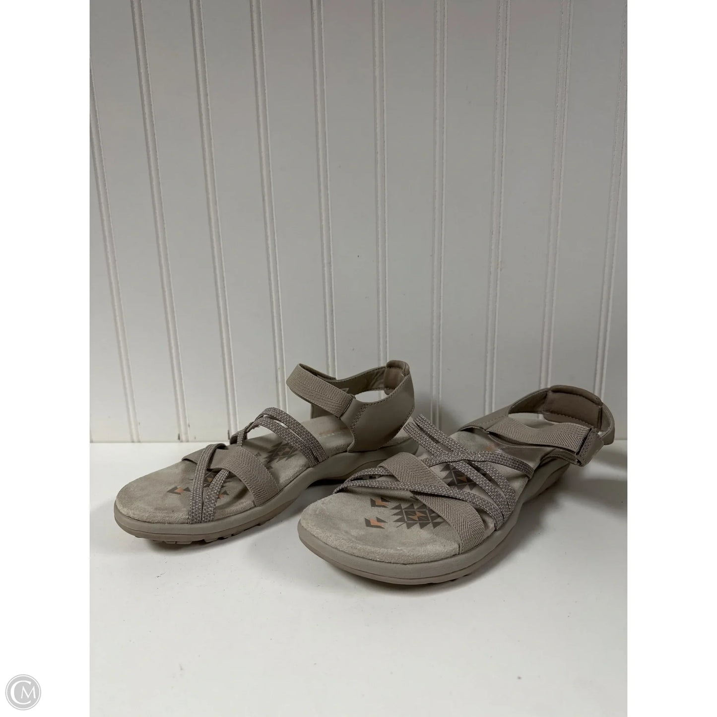 Sandals Flats By Skechers In Taupe, Size: 7