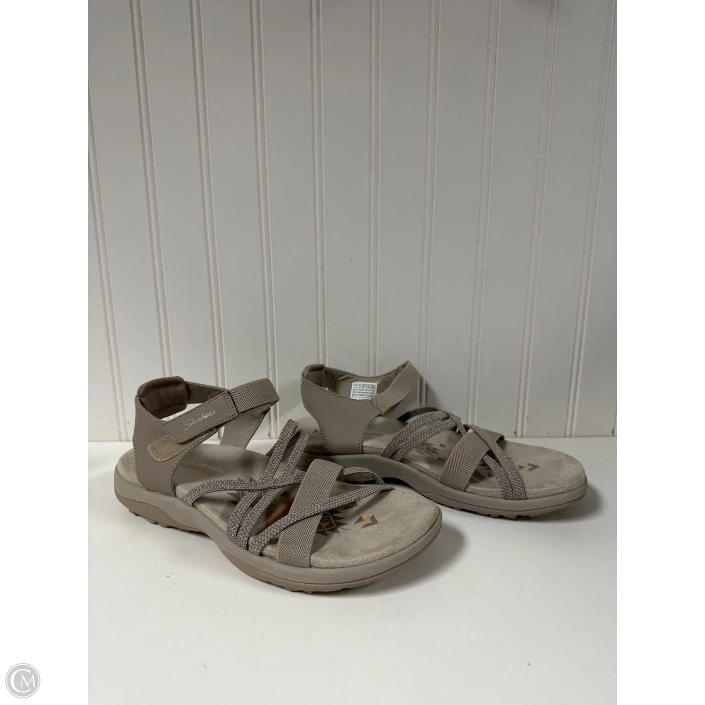 Sandals Flats By Skechers In Taupe, Size: 7