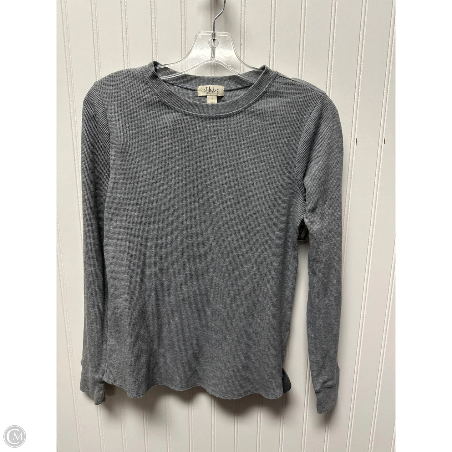 Top Long Sleeve By Style And Company In Grey, Size: S