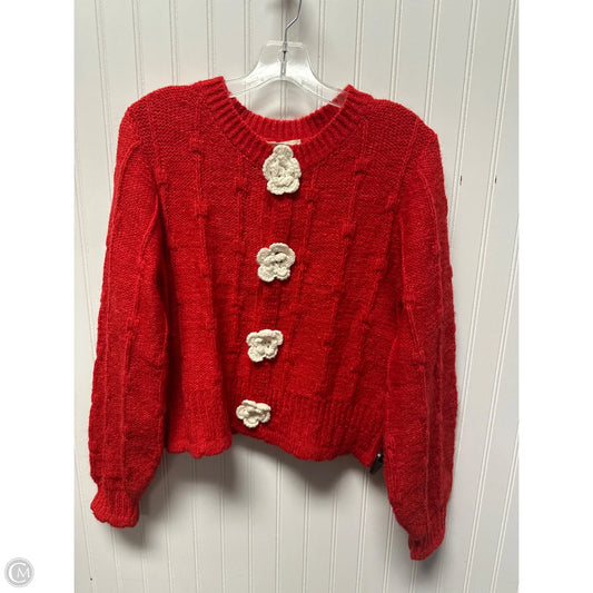 Sweater Cardigan By New In In Red, Size: S
