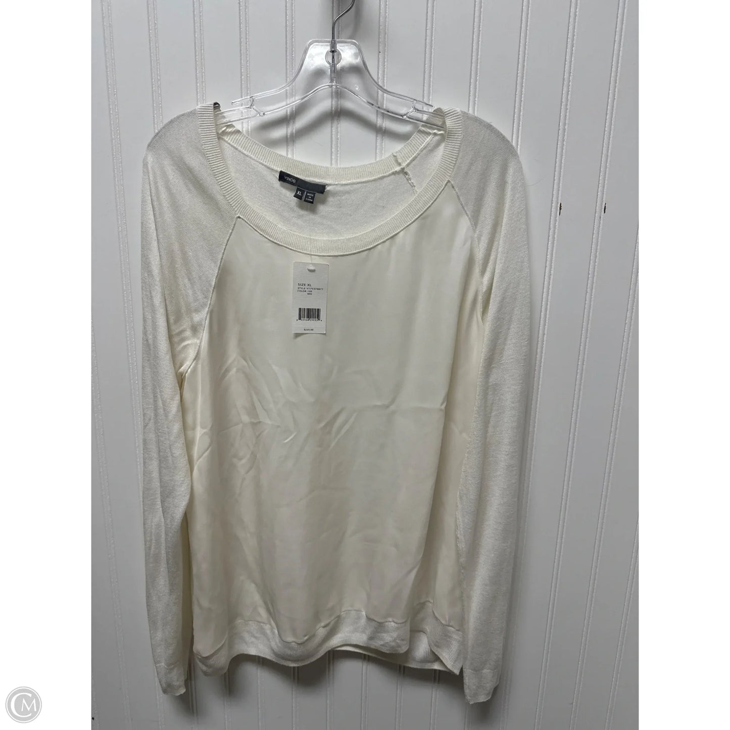 Top Long Sleeve By Vince In Cream, Size: Xl