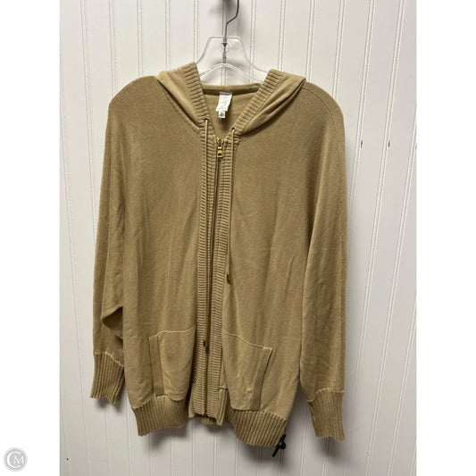 Sweatshirt Hoodie By Jones New York In Beige, Size: M