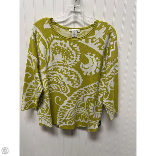 Sweater By Max Studio In Green & White, Size: L