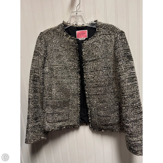Blazer Designer By Kate Spade In Black & Gold, Size: S