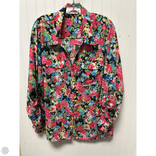 Top Long Sleeve By Notations In Multi-colored, Size: 3x