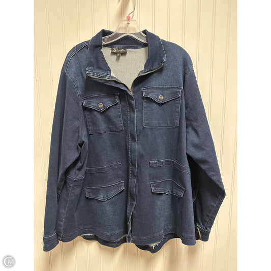 Jacket Denim By Dg2 In Blue Denim, Size: 1x