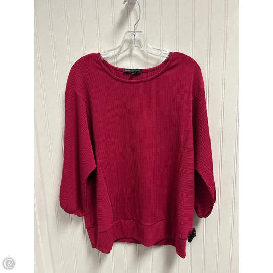 Top 3/4 Sleeve By Adrienne Vittadini In Red, Size: Xl