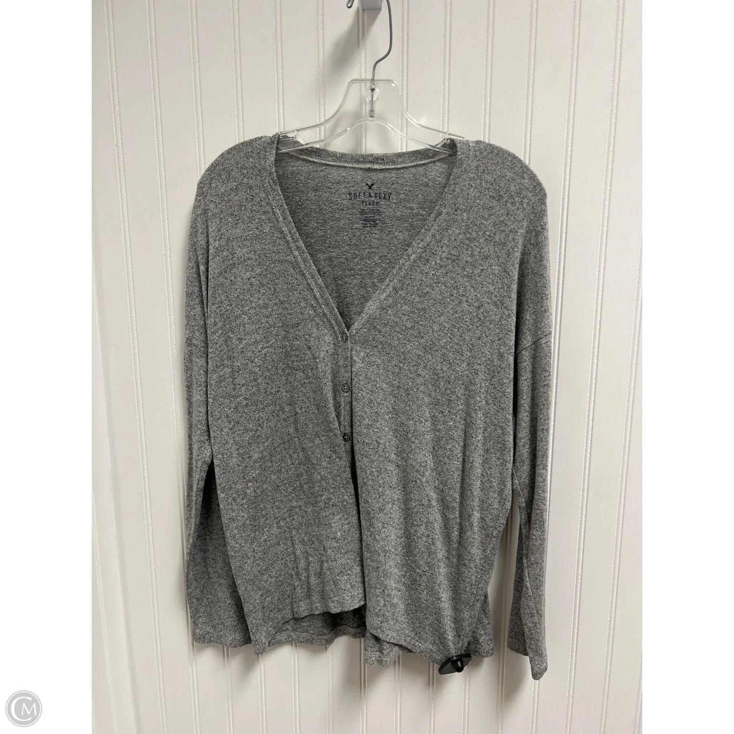 Sweater Cardigan By American Eagle In Grey, Size: M