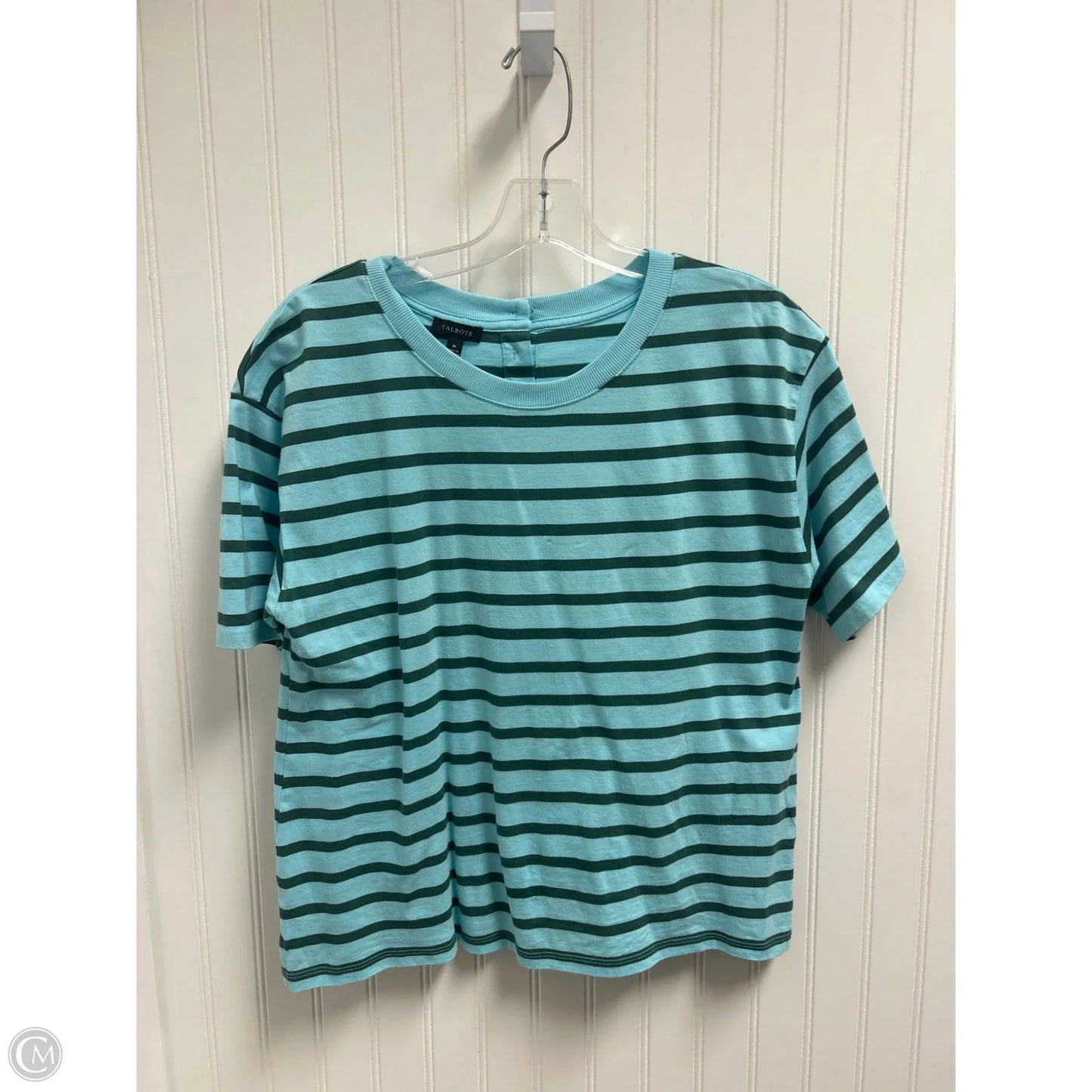Top Short Sleeve By Talbots In Blue & Green, Size: M