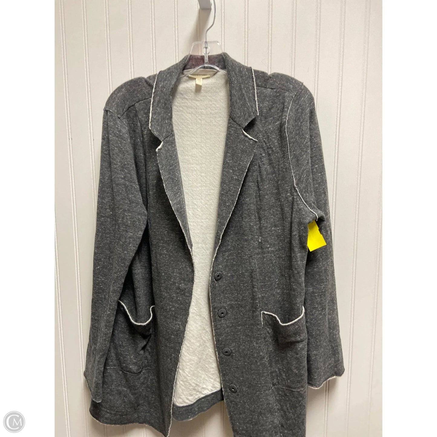 Sweater Cardigan By Eileen Fisher In Grey, Size: L