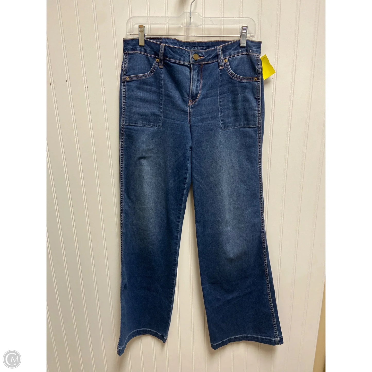 Jeans Flared By Calvin Klein In Blue Denim, Size: 8