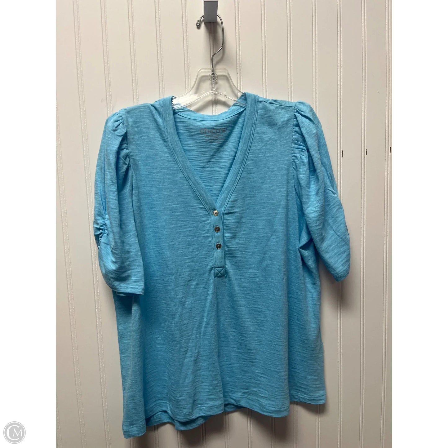 Top Short Sleeve Basic By Chicos In Blue, Size: L