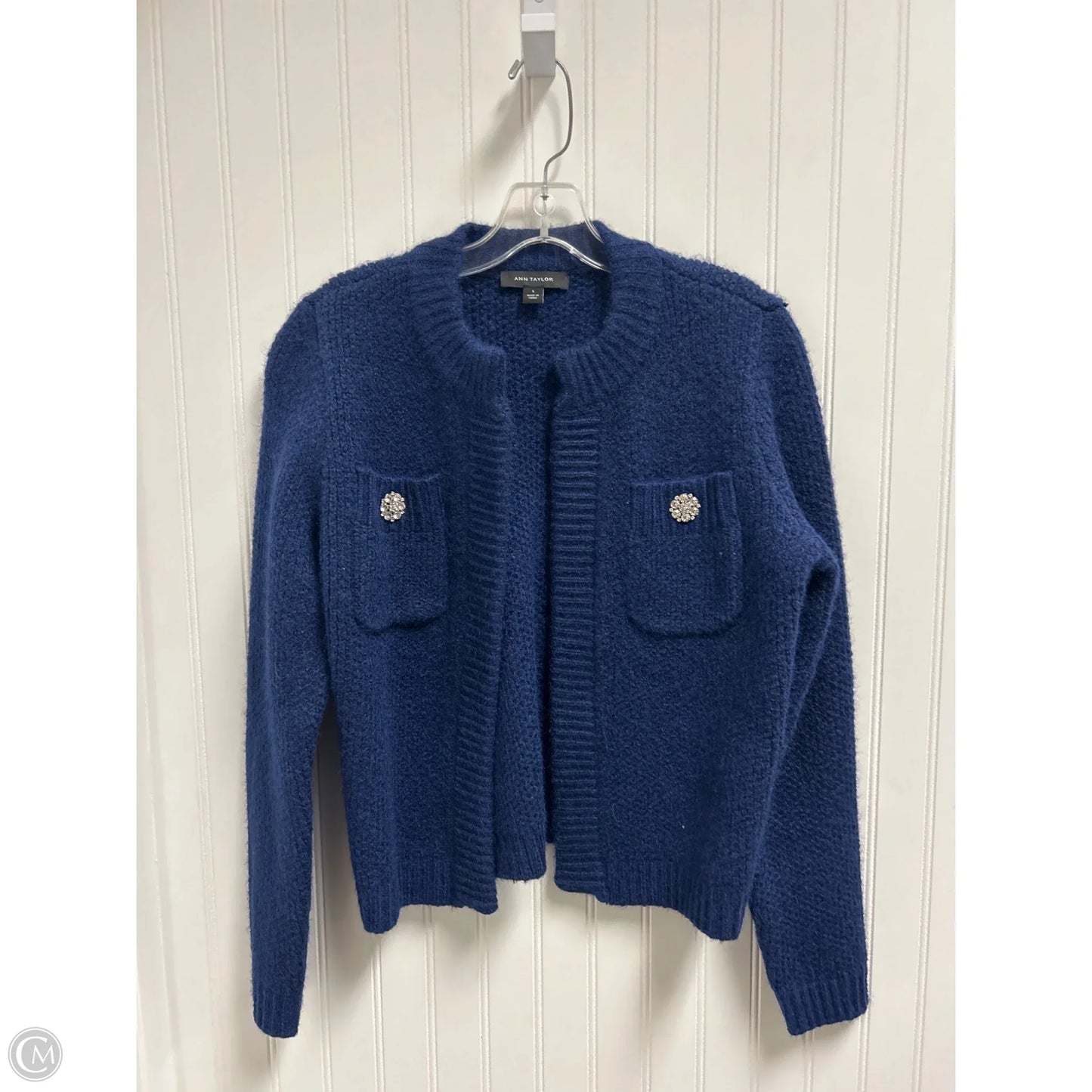 Sweater Cardigan By Ann Taylor In Blue, Size: S
