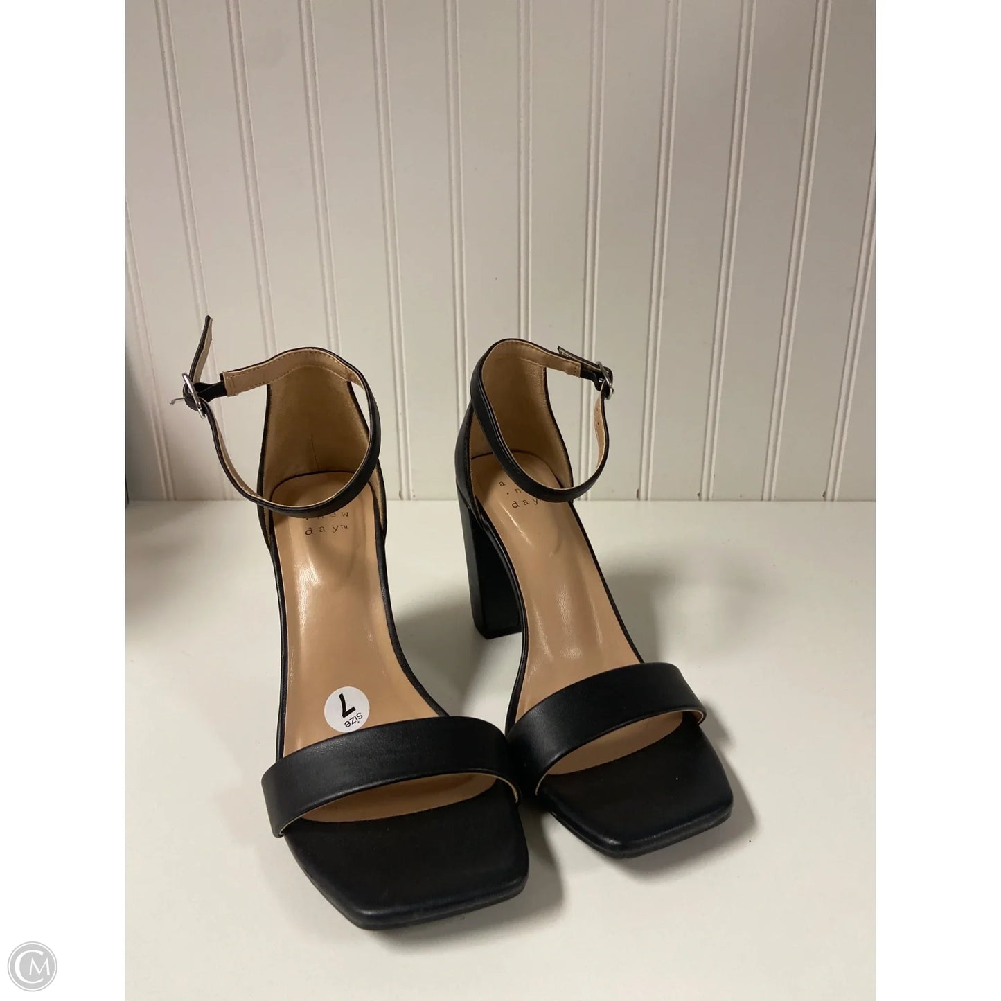 Sandals Heels Block By A New Day In Black, Size: 7