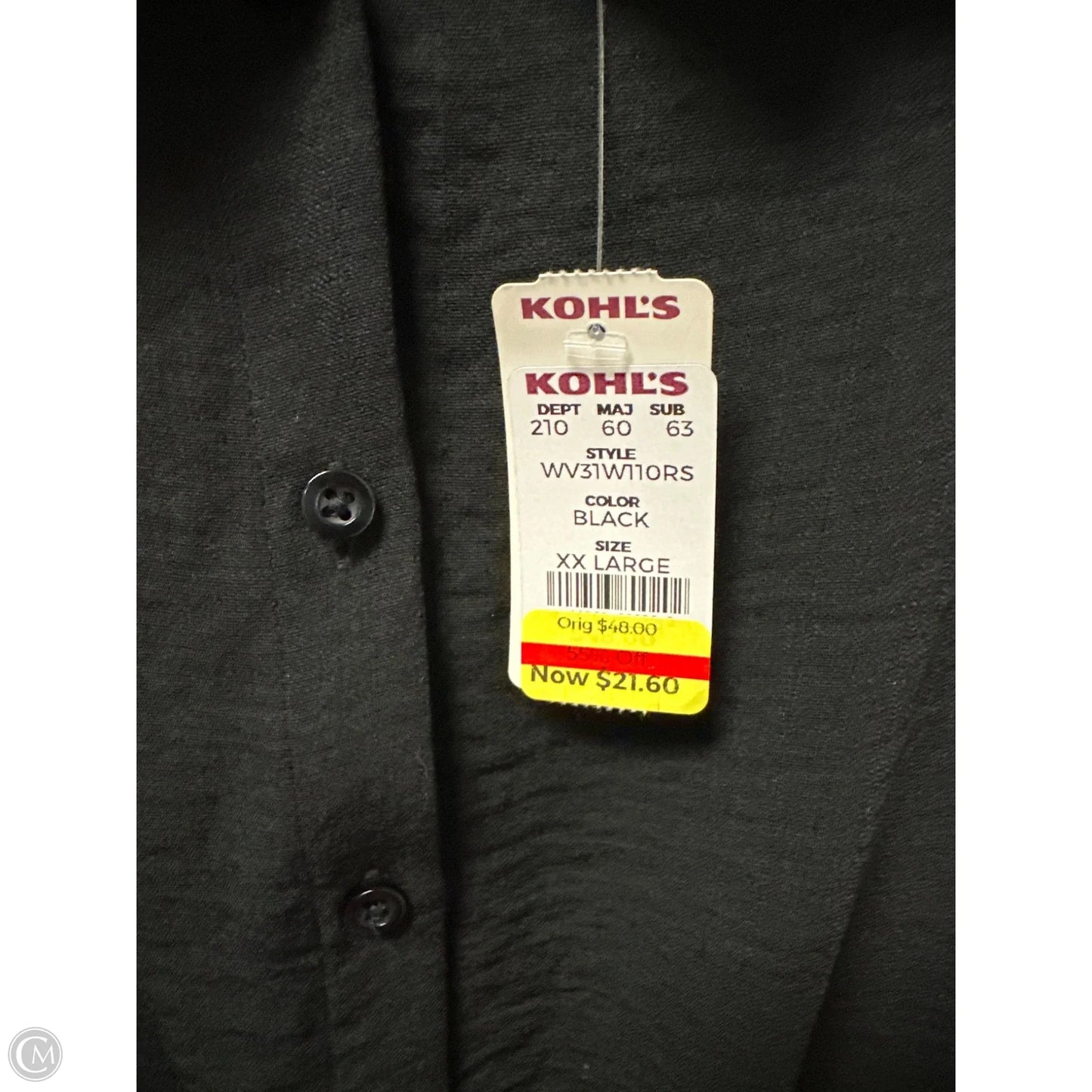 Top Long Sleeve By Simply Vera In Black, Size: 2x