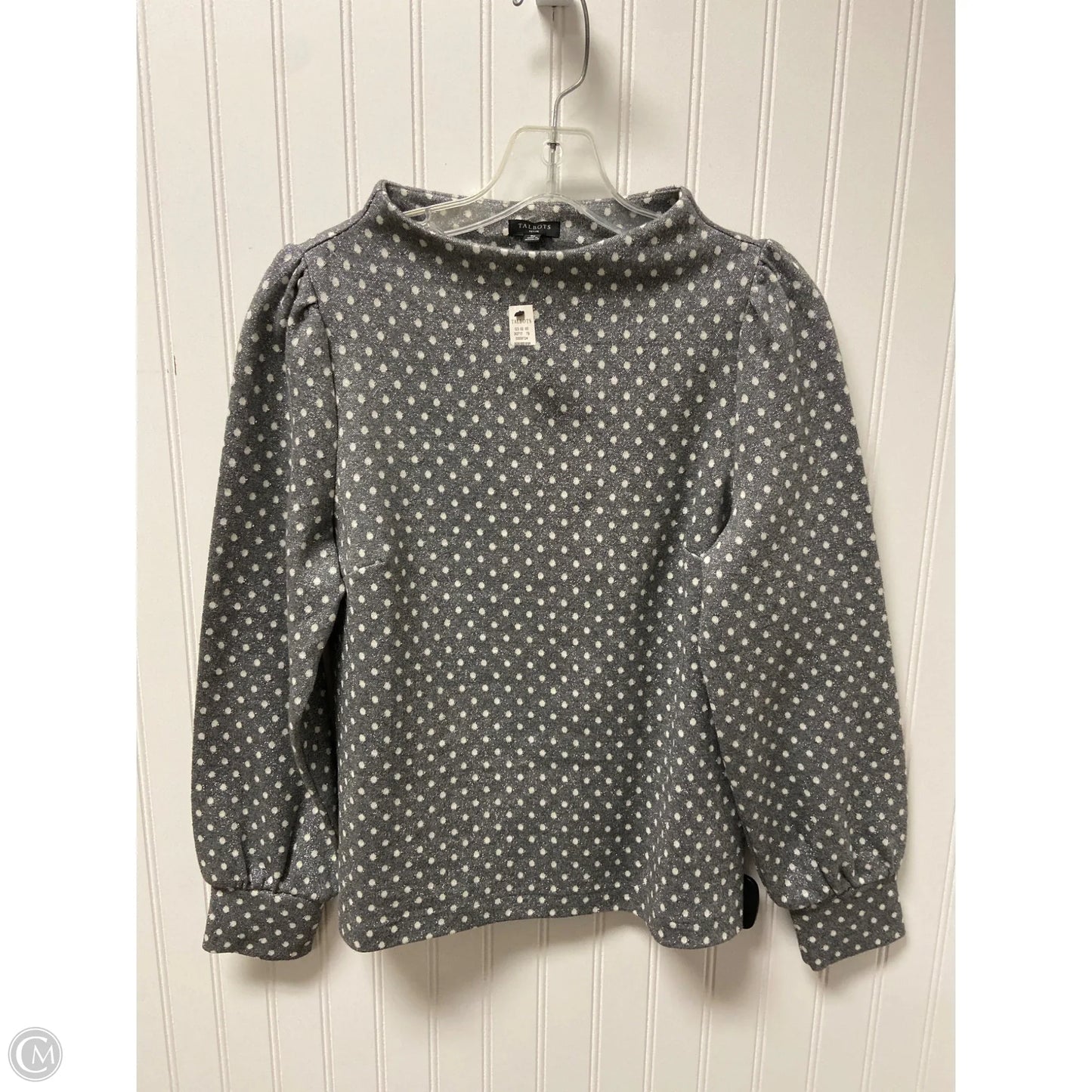 Top Long Sleeve By Talbots In Silver & White, Size: Sp
