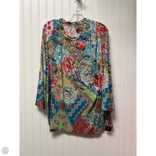 Top 3/4 Sleeve By Johnny Was In Multi-colored, Size: 2x