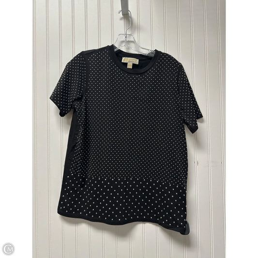 Top Short Sleeve By Michael By Michael Kors In Black & Silver, Size: S