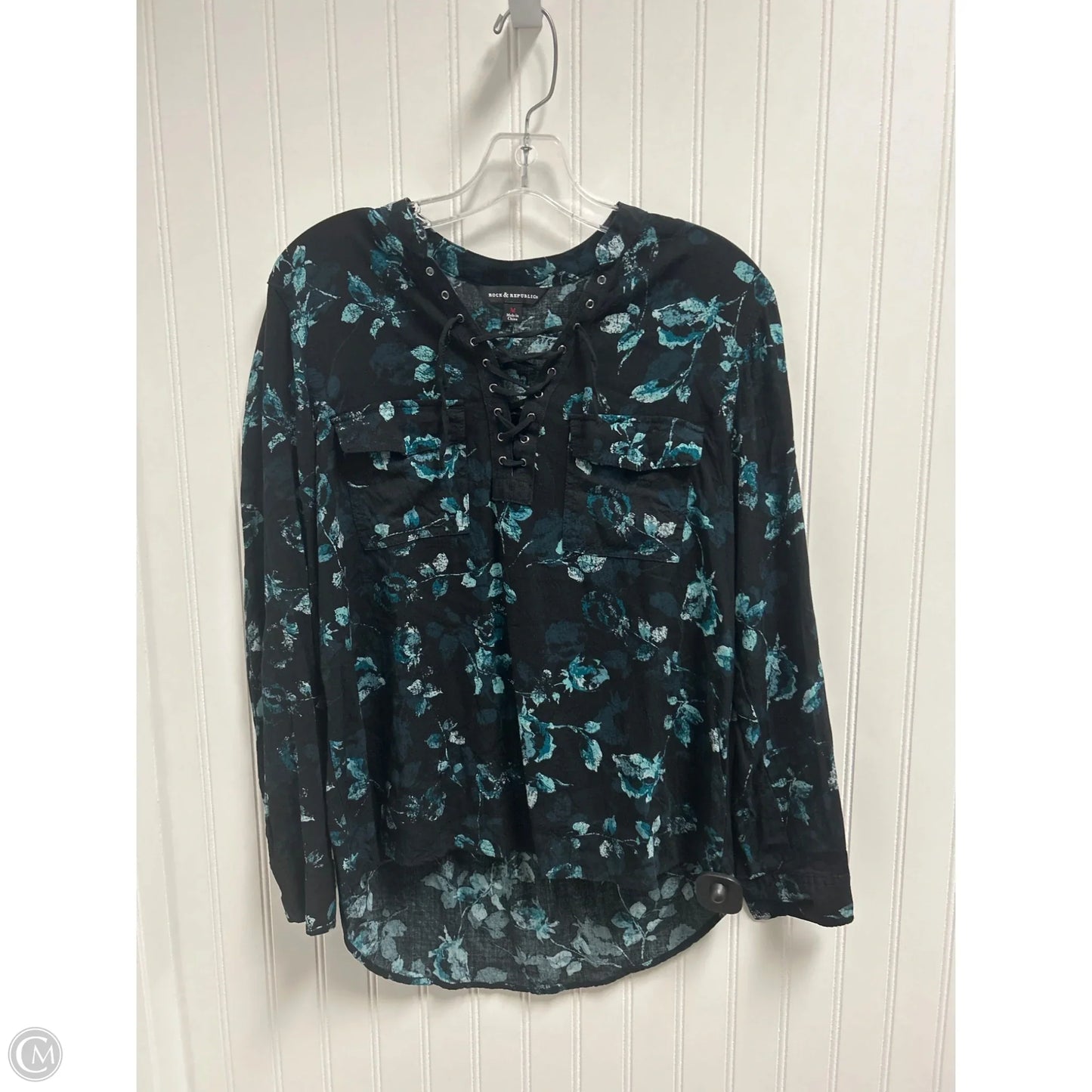 Top Long Sleeve By Rock And Republic In Floral Print, Size: M