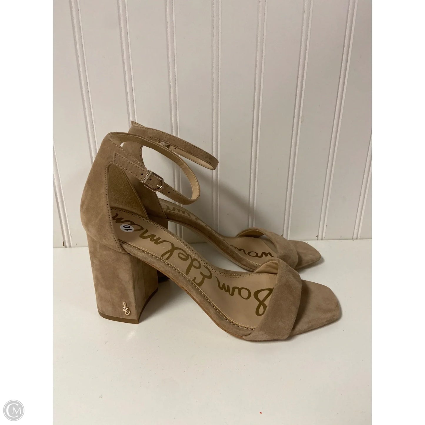 Sandals Heels Block By Sam Edelman In Beige, Size: 10